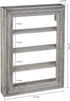 MyGift Vintage Gray Wood Hanging Nail Polish Rack Wall Mount Organizer, 4 Tier Makeup Bottle Holder or Essential Oil Display