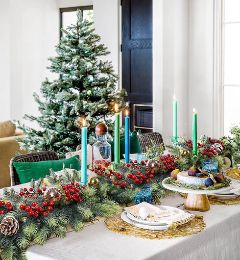 Artiflr 6 Feet Artificial Christmas Pine Garland, Winter Greenery Garland for Holiday Season Mantel Fireplace Table Runner Centerpiece Décor
