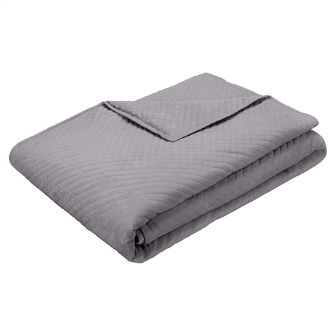 Amazon Basics Quilted Minky Weighted Blanket Cover - 48" x 72" (Twin), Dark Grey