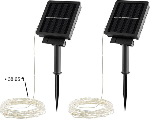 Pure Garden Warm White Outdoor Starry String Solar Powered Fairy 200 LED 8 Lighting Modes for Patio, Backyard, Events, 463.8"x 0.1"x 0.1"
