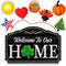 Bigtime Signs Welcome to Our Home - Black Wood Grain Print Door & Wall Decor 8 Interchangeable Holiday Magnets Halloween, Easter, Fall, Christmas, Valentines - Porch Hanging Plaque Decoration