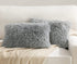 HBlife Pack of 2 Decorative Faux Fur Throw Pillow Covers Super Soft Luxury Cushion Pillowcase Fluffy Fuzzy Pillow Case for Bed Sofa Chair, 12X20 Inch Grey