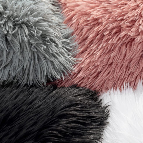 HBlife Pack of 2 Decorative Faux Fur Throw Pillow Covers Super Soft Luxury Cushion Pillowcase Fluffy Fuzzy Pillow Case for Bed Sofa Chair, 12X20 Inch Grey
