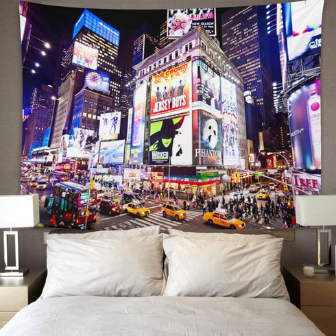 Emvency Tapestry January 6 Illuminated Facades of Theaters Home Decor Wall Hanging for Living Room Bedroom Dorm 50x60 inches