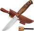 BPS Knives Adventurer - Bushcraft Knife - Fixed-Blade Carbon Steel Knife with Leather Sheath and Firestarter - Outdoor Full Tang Knife - Camping Knives - Survival Tactical Camp Knife - Utility Knife