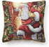 Violet Linen Decorative Christmas Tapestry Cushion Cover, 18" x 18", Santa Claus Design