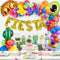 Winrayk 113PCS Fiesta Balloon Garland Arch Kit Mexican Themed Fiesta Party Decorations with Fiesta Golden Letters Avocado Cactus Taco Alpaca Cinco De Mayo Party Decorations for Kids Adults
