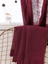 AmHoo 2 Panels Linen Sheer Curtains Premium Heavy Semi Draperies with Grommet Top Drapes Voile Panels Window Treatment for Living Bedroom Room Burgundy 52 x 84 Inch