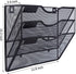 EASEPRES 3 Pockets Mesh Wall File Holder Organizer Office Hanging Magazine Rack, Black