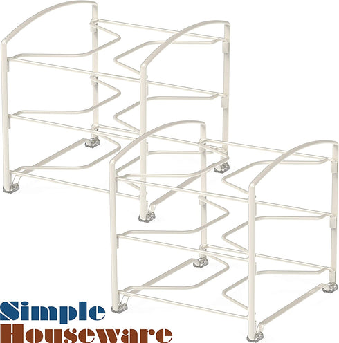 SimpleHouseware Kitchen Box Organizer Wrap Rack Foil Holder, White, Set of 2