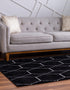 Unique Loom Trellis Frieze Collection Area Rug-Modern Morroccan Inspired Geometric Lattice Design, 2 x 3 ft, Black/Ivory