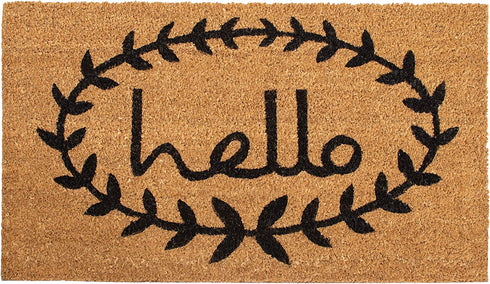 Calloway Mills 121811729 Calico Hello Doormat, 17" x 29", Natural/Black