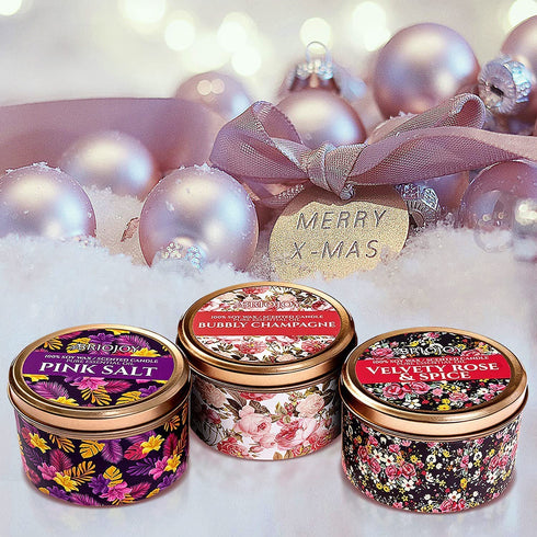 BRIOJOY Candle Gift- Scented Candle Gift Set for Women, Wife, Sister, Girlfriend - Natural Soy Candle for Home, Spa Relaxing - Mom Gift - Gifts for Women, Mothers - Anniversary, Birthday, Friend Gift