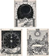 Pack of 3 Tarot Tapestries with Rustproof Grommets, Seamless Nails, The Sun Moon Star Tarot Card Tapestries Vertical Tapestry Wall Hanging (16 x 20 inches/piece)