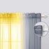 Kitchen Curtains Grey and Lemon Yellow Summer Decor Ombre Sheer Short Curtains for Bathroom Small Windows Sunflower Yellow Light Gray 45 Inch Length
