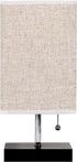 CROSSIO Table Lamp with USB Port, Fabric Shade Desk Lamp with 2 Charging Ports for Recharging Devices, Soft Ambient Lighting Bedside Nightstand Fixtures for Bedroom, Living Room,Office (13.4 inches)