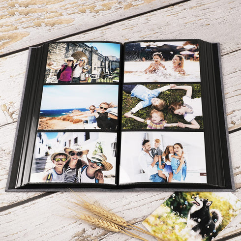 NESCL Photo Album 4x6 Photos Hold 408 Slip-in Acid-Free Black Pockets Picture Book, Linen Cover Small Photo Albums for Wedding Anniversary Family Baby Vacation Christmas Gifts (Blue)