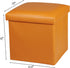 NISUNS OT01 Leather Folding Storage Ottoman Cube Footrest Seat, 12 X 12 X 12 Inches (Orange)