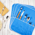 Silver Storage Bags Anti Tarnish Silver Protector Bags Blue Holder for Silverware Flatware Storage Organizer Silver Storage Cloth Place Setting Roll with White Ribbon for Teaspoon Utensils?4 Pieces?