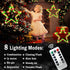 Christmas Window Lights 3 Pack Battery Operated LED Star Light 8 Modes Timer Fairy Hanging Light, Outdoor Waterproof Decor for Home Xmas Tree Porch Holiday Party Indoor Decoration Red and Green