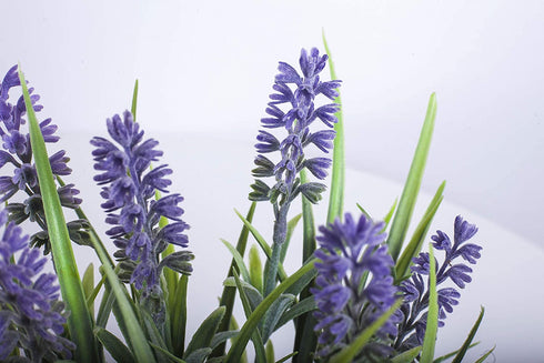 WITTY REMARK Fake Plants Artificial Lavender in Wooden Pots 10 Inches for Home Decoration Indoor/Outdoor Patio, Window, Table, Porch