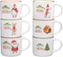 Christmas Coffee Mugs Set of 6 Large-sized 14 Ounce Christmas Theme Perfect For Christmas Gift Baskets Ceramic Coffee Mugs Restaurant Coffee Mugs By Bruntmor