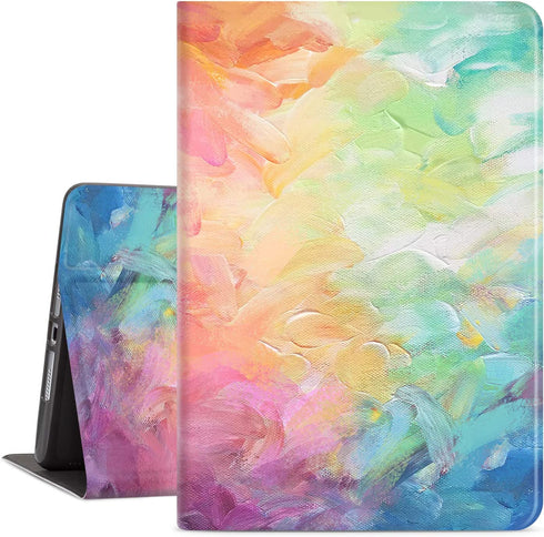 Lalumix iPad 9th Generation Case / iPad 8Th Generation Case / iPad 7Th Generation Case,iPad 10.2 inch case for Kids Multi-Angle Viewing Auto Wake/Sleep Adjustable Stand Cover Abstract Oil Painting
