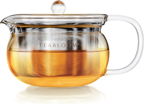 Teabloom Kyoto 2-in-1 Tea Kettle and Tea Maker Glass Teapot with Removable Loose Tea Filter Tea Connoisseur's Choice