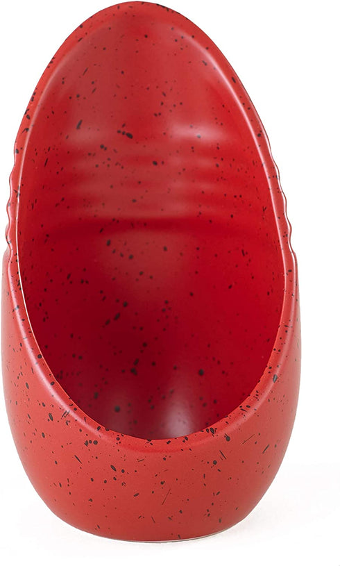 Speckled Earthenware Spoon Rest for Kitchen Stoves and Countertops - Barn Red
