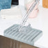 EFFILOGIC Silicone Sponge Holder Tray - Self Draining Kitchen Soap Tray Unique Kitchen Sink Organizer for Dishwashing Accessories Faucet Splash Catcher for Sink - Large 9.8" x 5.8" Black