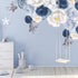 WALPLUS Peony Flowers Rose Wall Decals Peel and Stick Wall Sticker Oversized Murals for Home Bedroom Nursery Room Floral Transparent Wall Decor