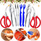 Crab Leg Crackers and Tools, Seafood Tools Set and Picks Set includes 2 Crab Crackers, 2 Lobster Shell Forks, 2 Crab Leg Forks, 2 Seafood Scissors and 1 Storage Bag