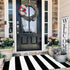 Black and White Outdoor Runner Rug 27.5'' x 43'',Washable Striped Layered Doormats Front Porch Rug Farmhouse Check Entrance Carpet for Welcome Mat/Indoor/Laundry Room