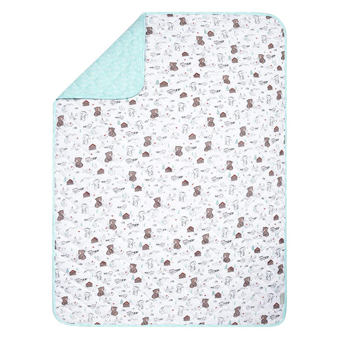 Trend Lab Quilted Jersey Baby Blanket, Fishing Bears