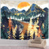 SENYYI Mountain Tapestry Wall Hanging Forest Trees Art Tapestry Sunset Tapestry Road in Nature Landscape Home Decor for Room (59.1 x 82.7 inches)