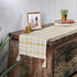 Folkulture Gingham Table Runner with Tassels for Home Dining Table, Farmhouse Style D©cor or Kitchen, 100% Cotton Linen Yellow Sand Boho Table Runner, 14 x 108 inch Long