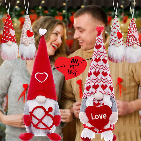6Pcs Valentine's Day Faceless Doll Ornament,Nordic Handmade Gnomes Plush Doll Home Decoration Mothers Day Wedding Birthday Gifts Toys