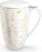 immaculife Tea Cup with Infuser and Lid Tea Mug with Lid - Teaware with Filter 16oz Halloween/Birthday Gift, Platinum Print