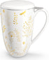 immaculife Tea Cup with Infuser and Lid Tea Mug with Lid - Teaware with Filter 16oz Halloween/Birthday Gift, Platinum Print