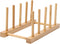CL1949 Multifunctional Bamboo Wood Dish Rack Drain/Dry/Storage Plate Rack-Standing Kitchen Rack Cabinet Organizer (4 divisions)
