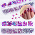 660Pcs AB Red Rhinestones Crystals Gems Nail Art Flat Back Round Beads Red AB Multi Sized Shapes Gems Rhinestone Stones for Nail Art DIY Jewelry Crafts Accessories