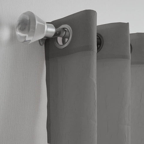 No. 918 Erica Crushed Sheer Voile Grommet Curtain Panel, 51" x 84", Charcoal Gray
