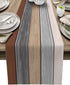 ZEREAA Farmhouse Table Runner - Brown Wood Plank Texture Burlap Table Runner 108 Inches Long for Dining Room, Kitchen, Wedding, Party Table Decor, 13" x 108"