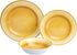 Amazon Basics 12-Piece Melamine Dinnerware Set - Service for 4, Yellow Crackle Glaze
