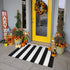 Black and White Outdoor Runner Rug 27.5'' x 43'',Washable Striped Layered Doormats Front Porch Rug Farmhouse Check Entrance Carpet for Welcome Mat/Indoor/Laundry Room