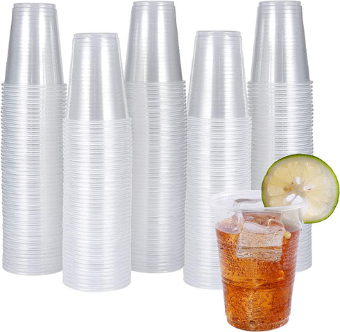 300 Pack 9oz Clear Plastic Cups?Disposable Mouthwash Cups,9 Ounce Cups-Party Cups Ideal for Whiskey, Drinking Tasting, Food Samples