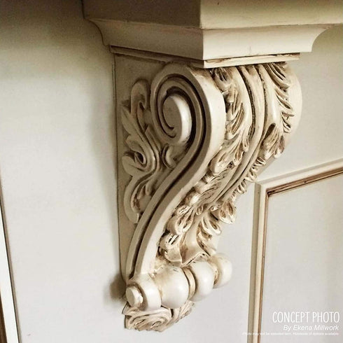 Ekena Millwork COR04X04X07DE 4-Inch W x 4-Inch D x 7 1/2-Inch H Devon Corbel , White
