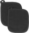 Ritz Premium Terry Pot Holders & Hot Pads (2-Pack), 8.5"x8.25", High Heat Resistance, 100% Cotton, Black
