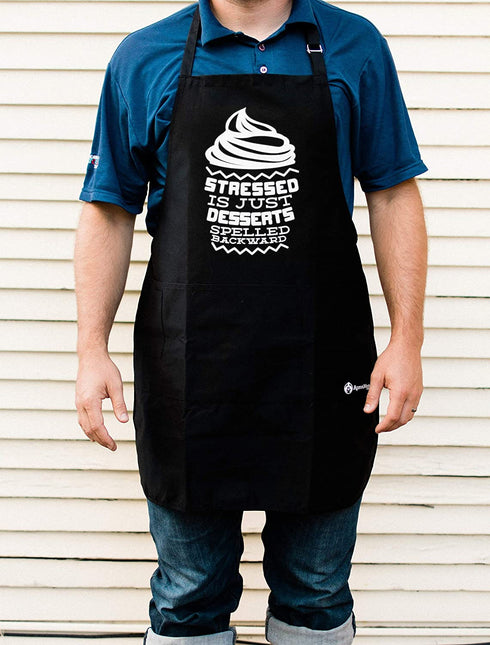 ApronMen, Stressed Desserts BBQ Grill Adjustable Apron for Men, One Size