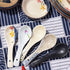 Whitenesser Japanese Retro Soup Spoons Set of 5, Ceramic Spoon Suitable for Soup, Gravy, Cake, Oatmeal, Chaos, Dumplings,Salad